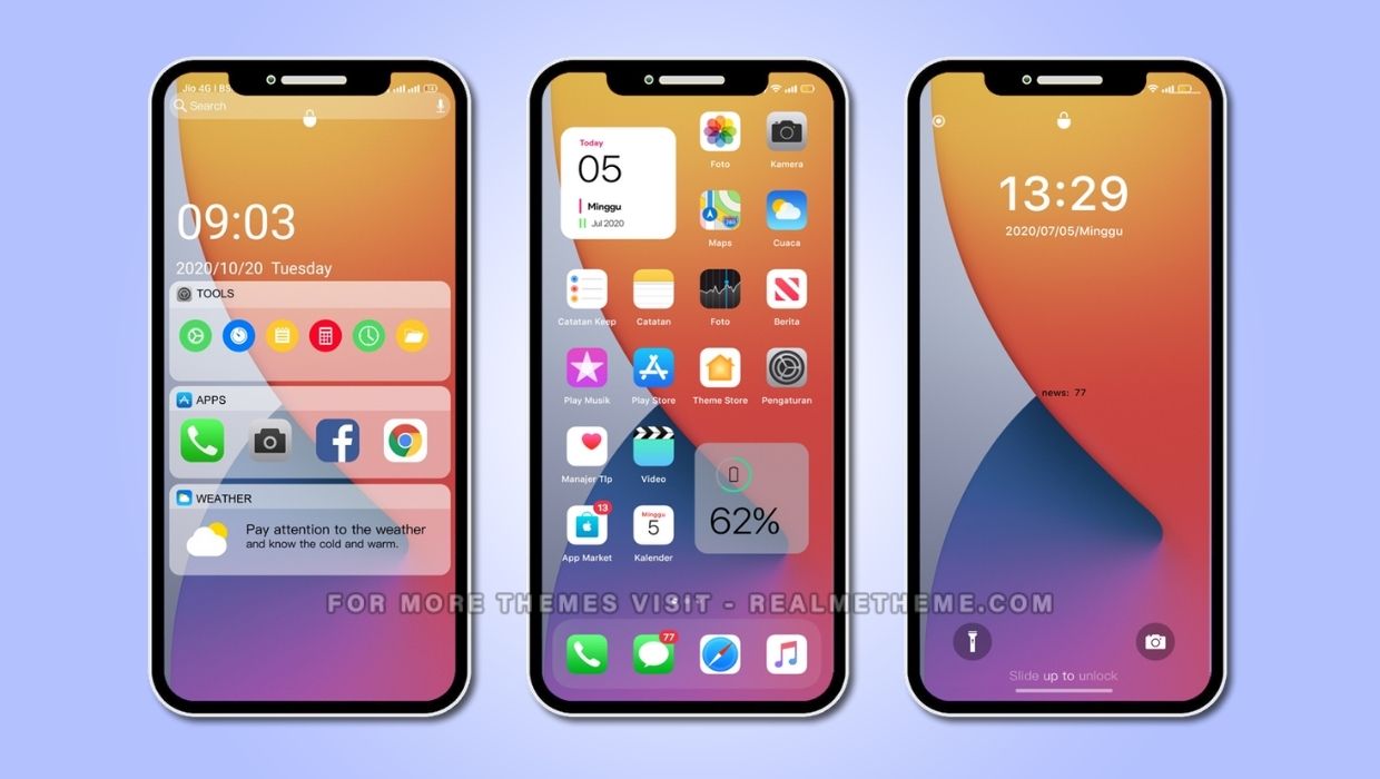 iOS 14 Theme for Realme UI and ColorOS Based Devices