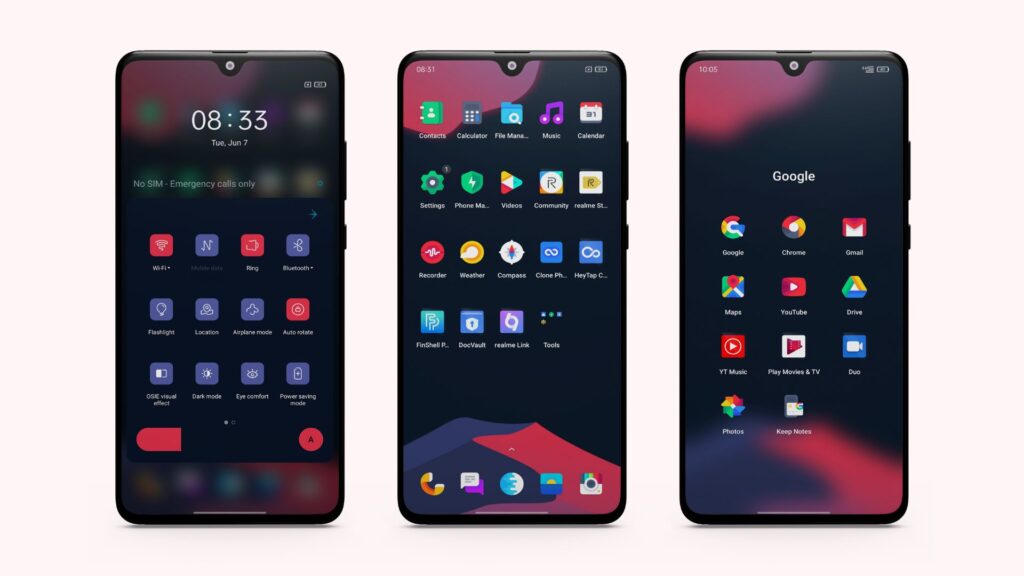 Cloud X Dark Realme UI and ColorOS Theme